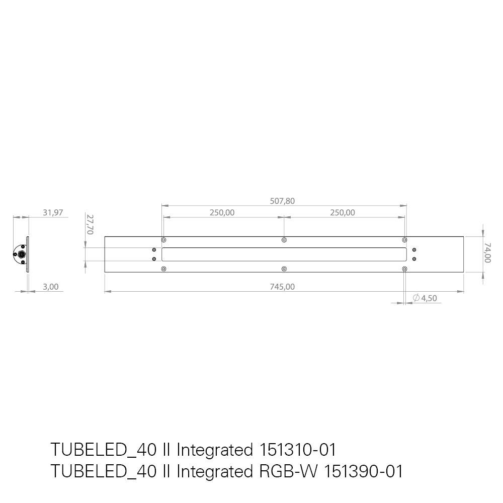 LED2WORK Maschinen-LED-Leuchte TUBELED_40 II integrated 24W 3217lm 100° 24 V/DC (L x B x H) 745 x 74 x 32mm 1St.