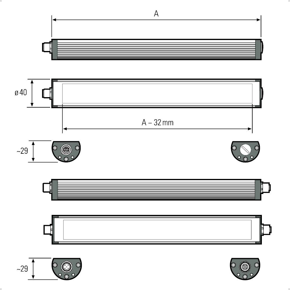 LED2WORK Maschinen-LED-Leuchte TUBELED_40 Element 8.5W 1260lm 100° 24 V/DC (L x B x H) 365 x 40 x 29mm 1St.