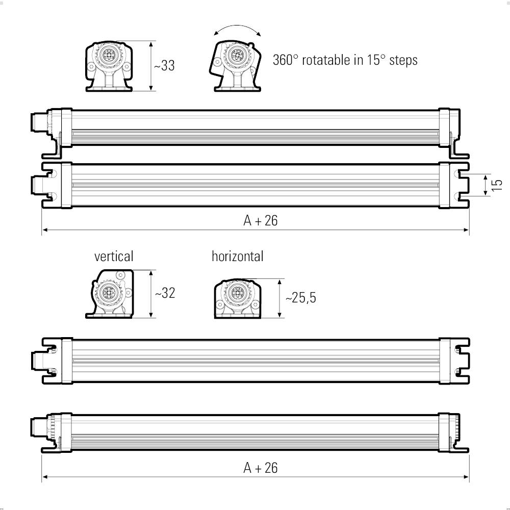 LED2WORK Maschinen-LED-Leuchte SIGNALED II_RGB 1.8 W, 1.8 W, 1.8W 39lm, 18lm, 61lm 120° 24 V/DC (L x B x H) 180 x 30 x 25mm 1St.