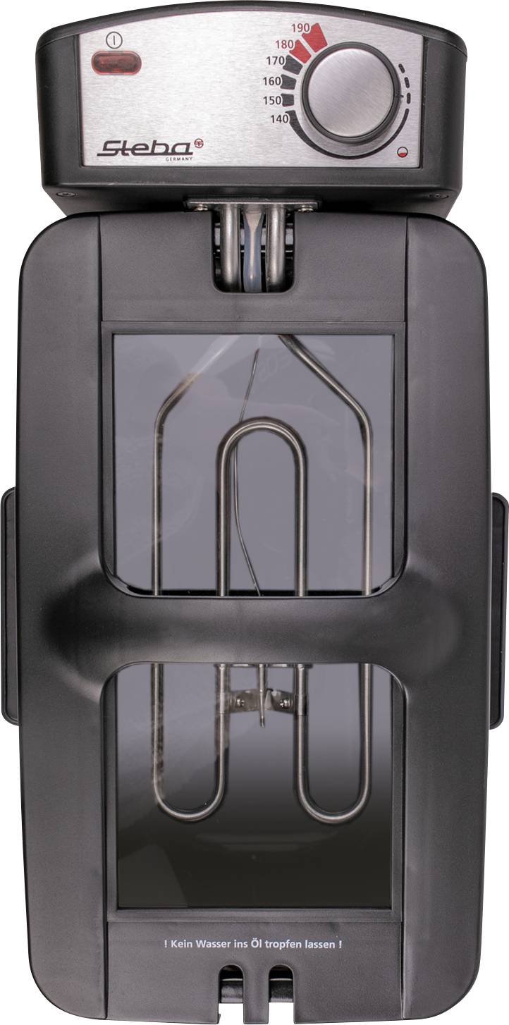 Steba DF 180 Fritteuse 3l 2000W Kontrollleuchte, kabelgebunden, stufenloser Temperaturregler Edelstahl, Schwarz