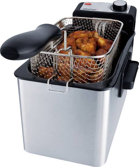 Steba DF 180 Fritteuse 3l 2000W Kontrollleuchte, kabelgebunden, stufenloser Temperaturregler Edelstahl, Schwarz