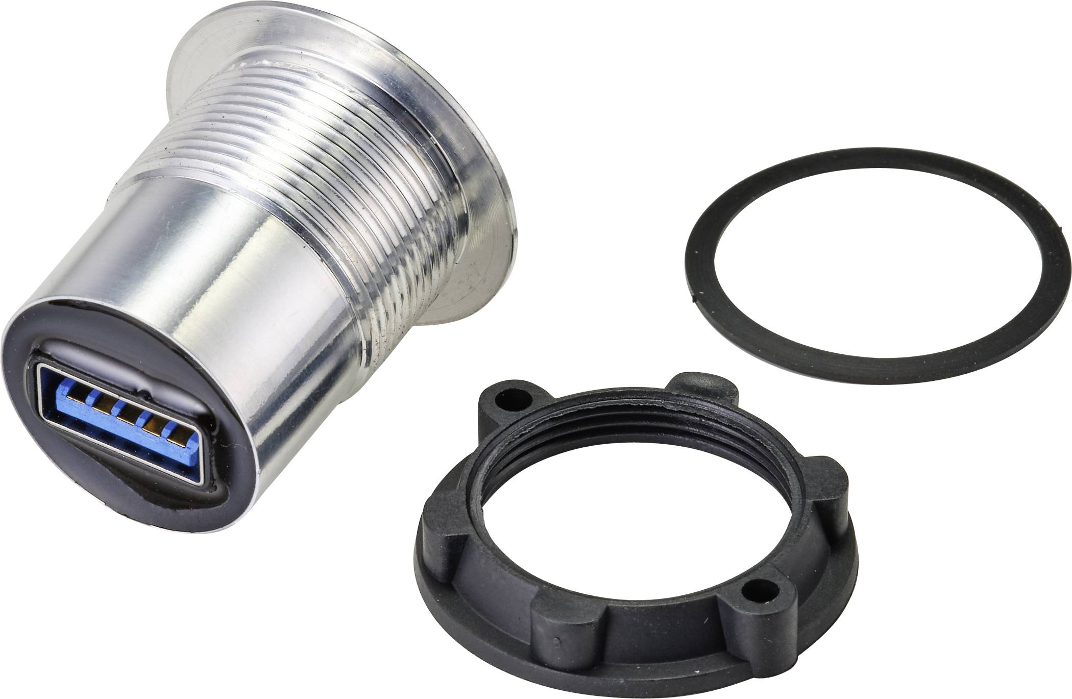 TRU COMPONENTS TC-9534336 USB-Einbaubuchse 3.1 Buchse, Einbau USB-C™ 3.1 Buchse auf USB-A 3.0 Buchse Paneldicke: 1-10mm Inhalt