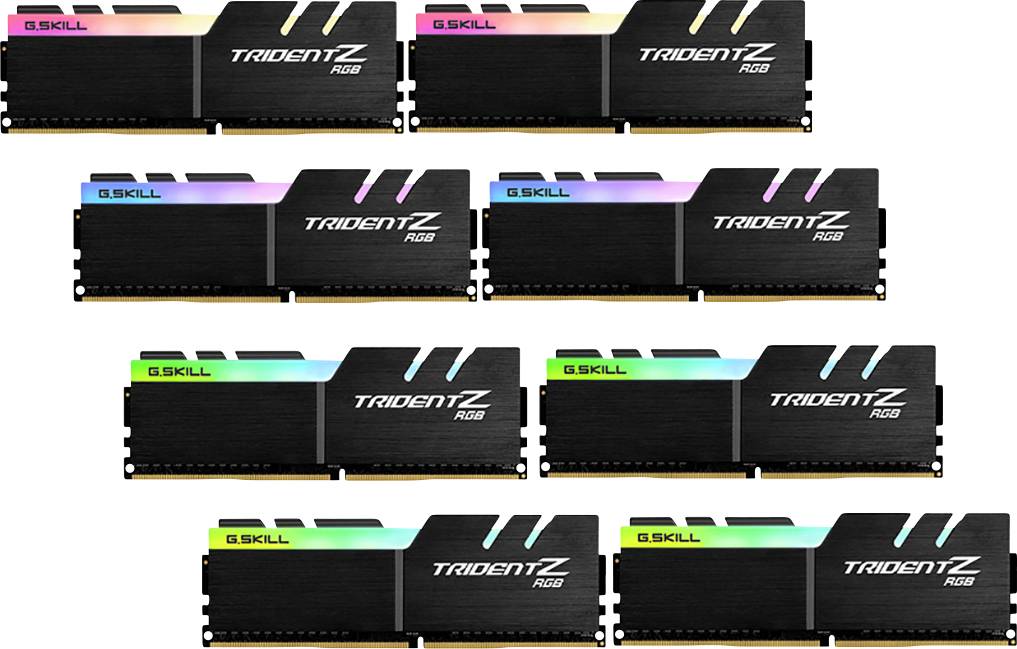 G.Skill Trident Z RGB PC-Arbeitsspeicher Kit DDR4 256GB 8 x 32GB Non-ECC 3600MHz 288pin DIMM CL18-22-22-42 F4-3600C18Q2-256GTZR