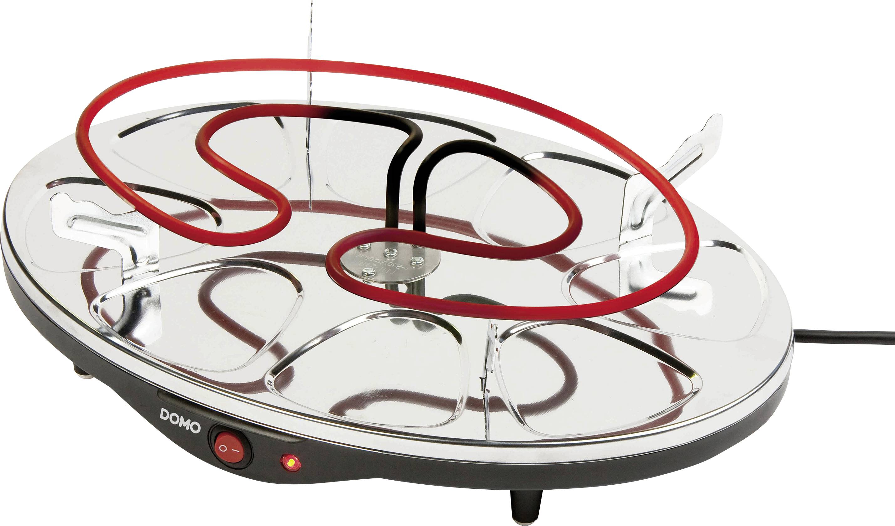 DOMO DO9038G Raclette Grillfunktion, Antihaftbeschichtung, Kontrollleuchte, 8 Pfännchen Schwarz