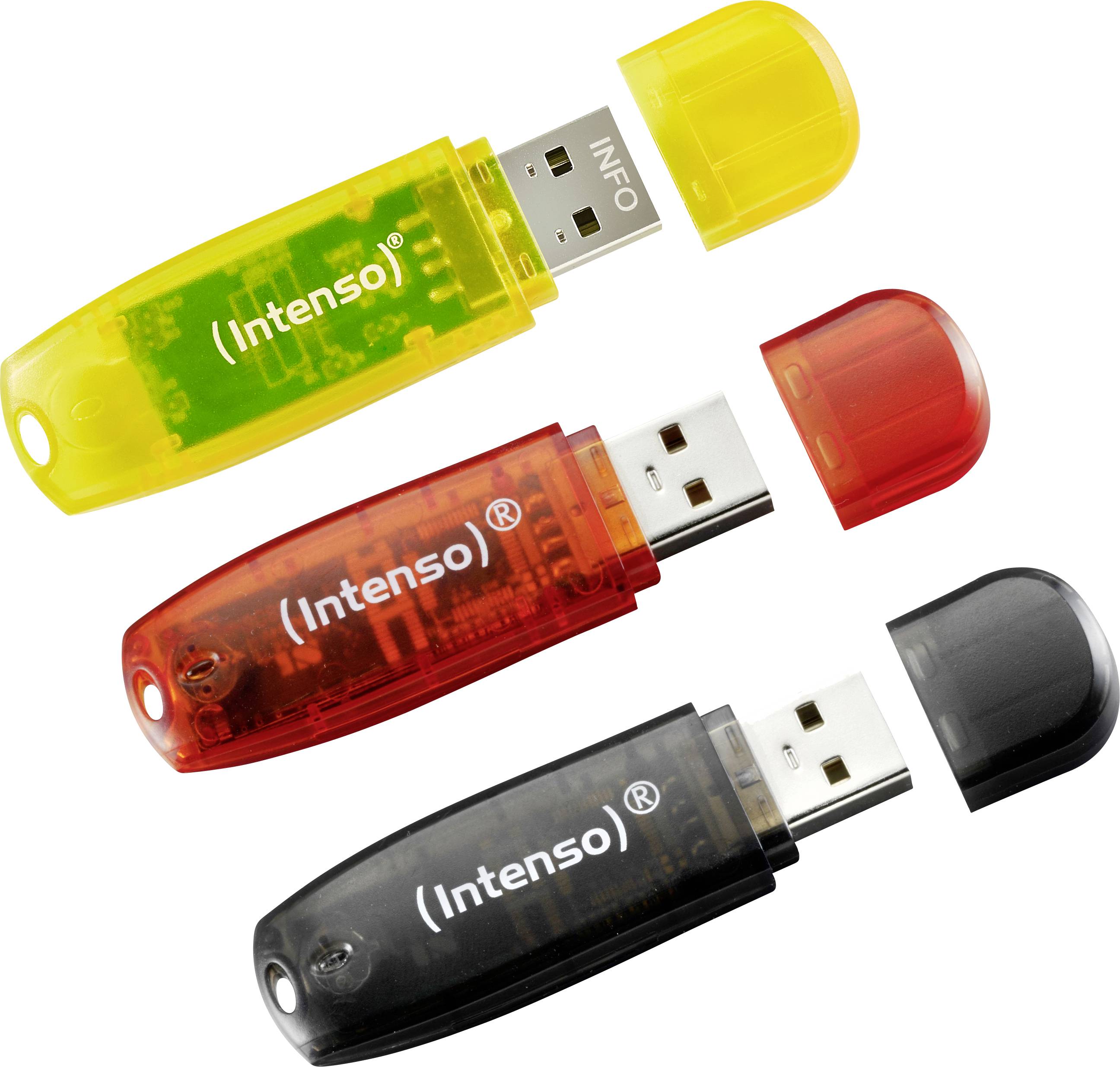Intenso Rainbow Line USB-Stick 16 GB Schwarz, Rot, Gelb 3502473 USB 2.0