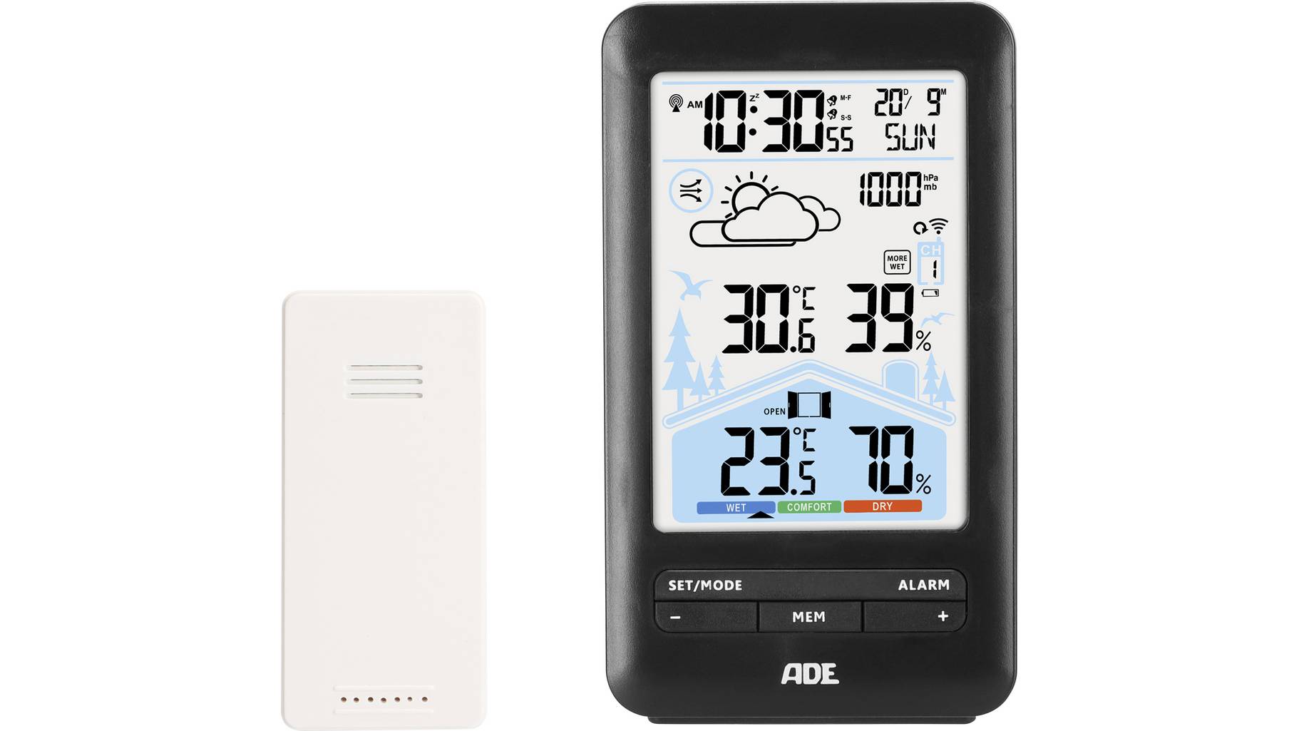 ADE WS2132 Funk-Wetterstation, A020 | voelkner - direkt günstiger wetterstation ade