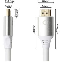 Oehlbach HDMI Anschlusskabel HDMI-A Stecker, HDMI-A Stecker 3.00 m Weiß D1C92494 8K UHD, vergoldete Oehlbach HDMI Anschlusskabel HDMI-A Stecker, HDMI-A Stecker 3.00 m Weiß D1C92494 8K UHD, vergoldete