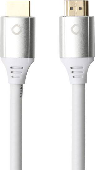 Oehlbach HDMI Anschlusskabel HDMI-A Stecker, HDMI-A Stecker 0.75m Weiß D1C92488 8K UHD, vergoldete Steckkontakte HDMI-Kabel