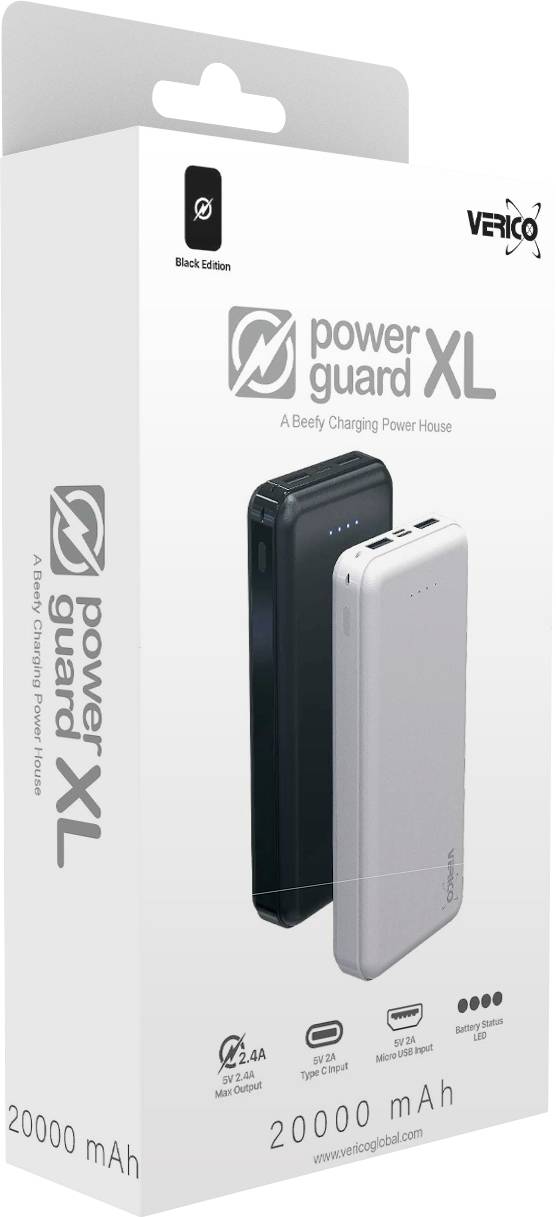 Verico Power Guard XL Powerbank 20000 mAh Fast Charge LiPo USB-A Schwarz