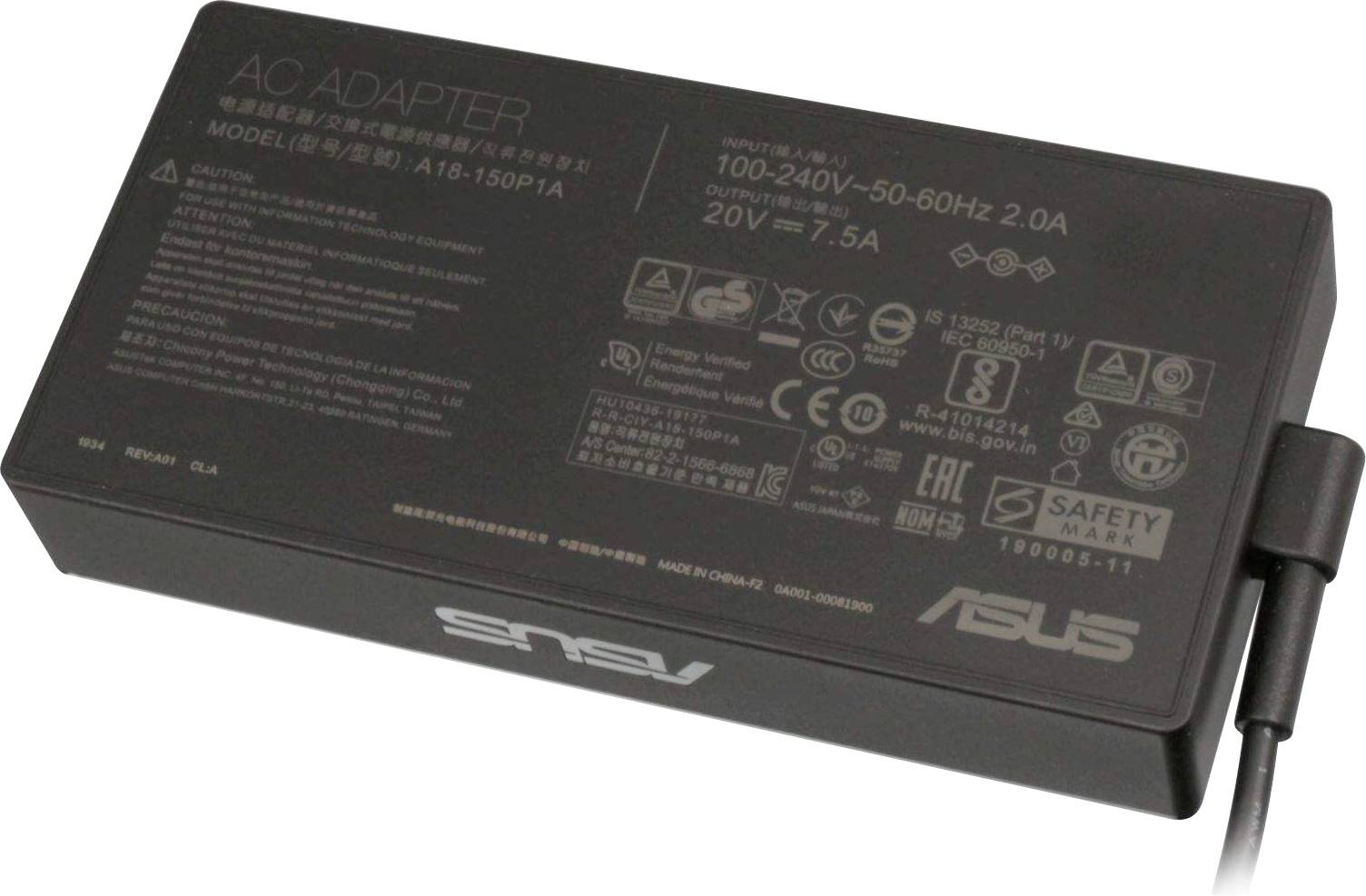 Asus 0A001-00081900, 0A001-00081700, 0A001-00080600 Notebook-Netzteil 150W 7.5A