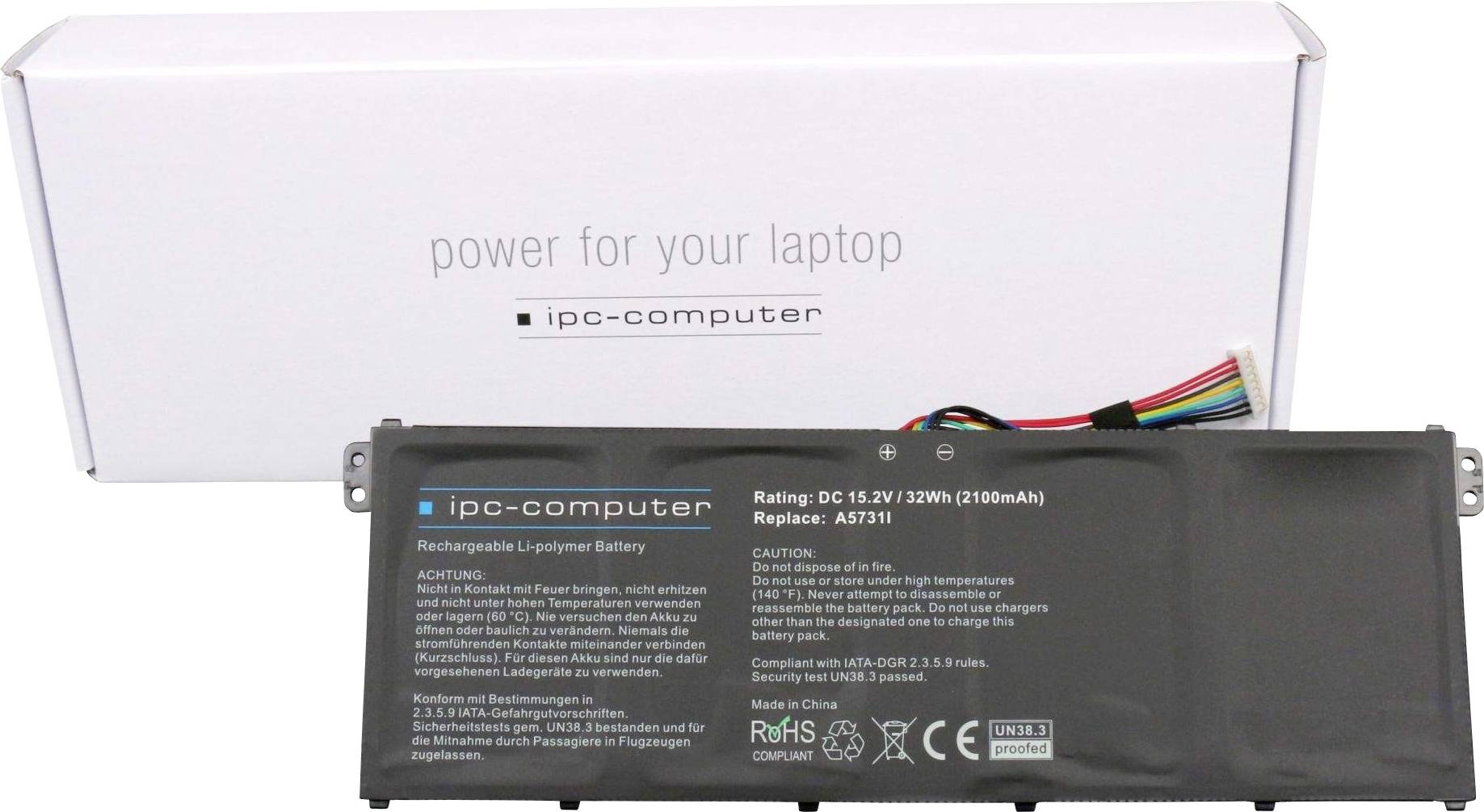 Ipc-computer Notebook-Akku AC14B8K Replace 15.2V 2100 mAh Acer