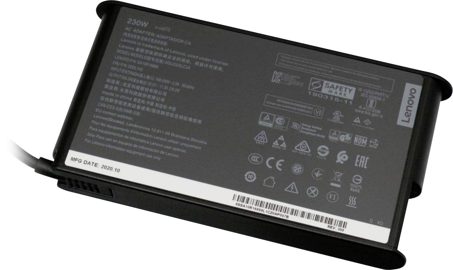 Lenovo 02DL142, 02DL143 Notebook-Netzteil 230 W 11.5 A