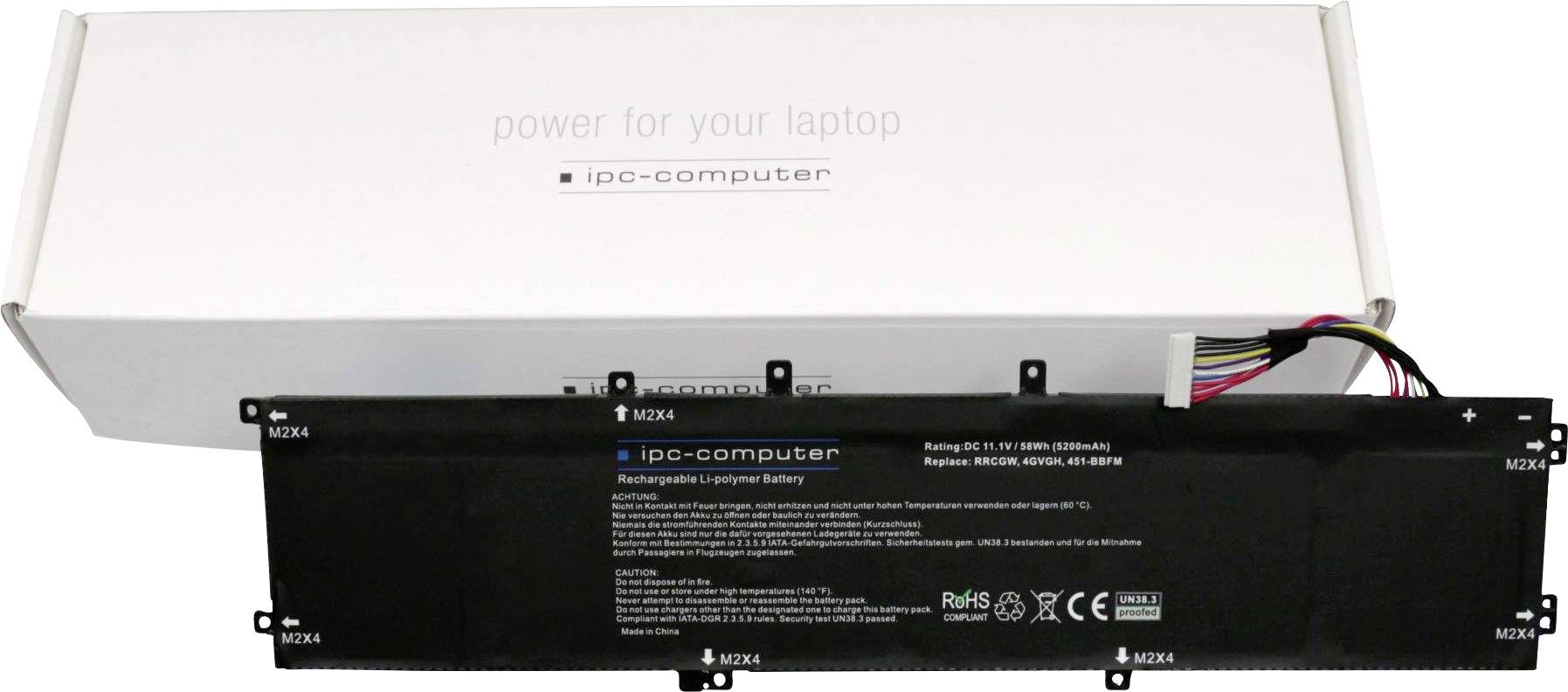 Ipc-computer Notebook-Akku 4GVGH Replace 11.1V 5200 mAh Dell