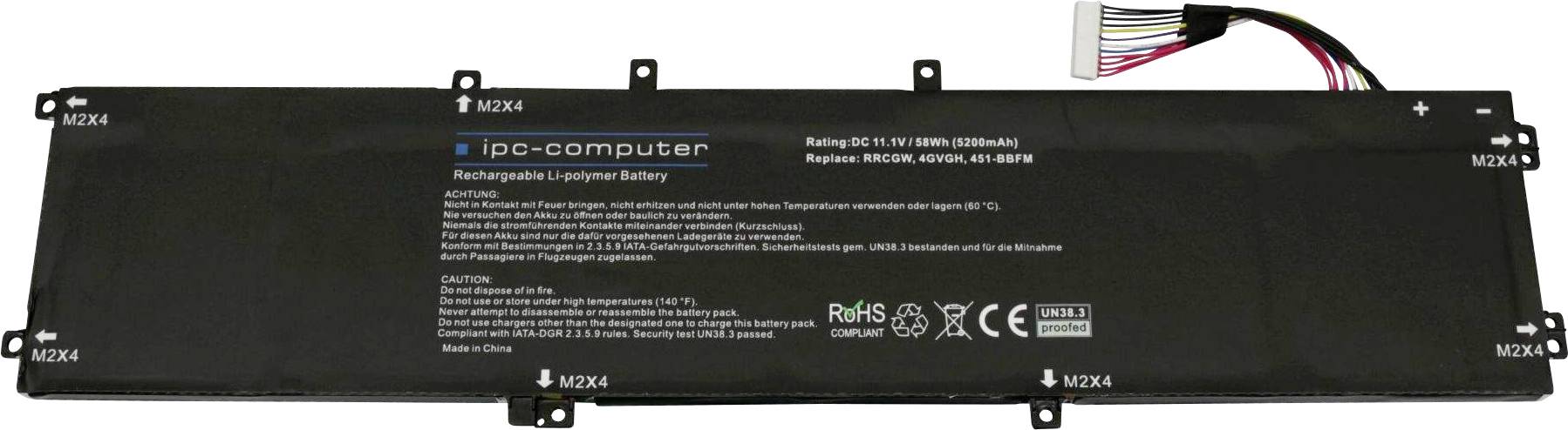 Ipc-computer Notebook-Akku 4GVGH Replace 11.1V 5200 mAh Dell