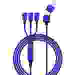 Smrter USB-Ladekabel USB 2.0 USB-A Stecker, USB-C® Stecker, Apple Lightning Stecker 1.20 m Blau SMR