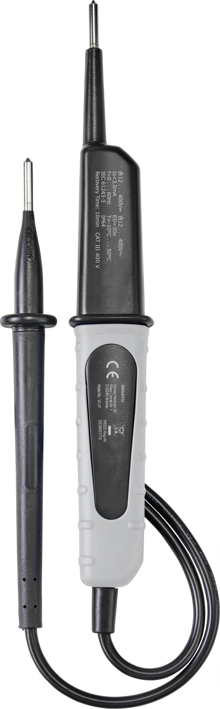 VOLTCRAFT VC 37 SE Zweipoliger Spannungsprüfer CAT III LED