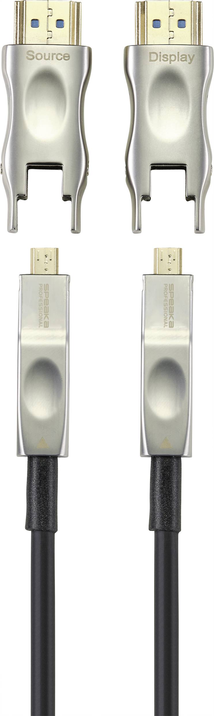 SpeaKa Professional HDMI Adapterkabel HDMI-A Stecker, HDMI-Micro-D Stecker, HDMI-A Stecker, HDMI-Micro-D Stecker 20.00m Schwarz