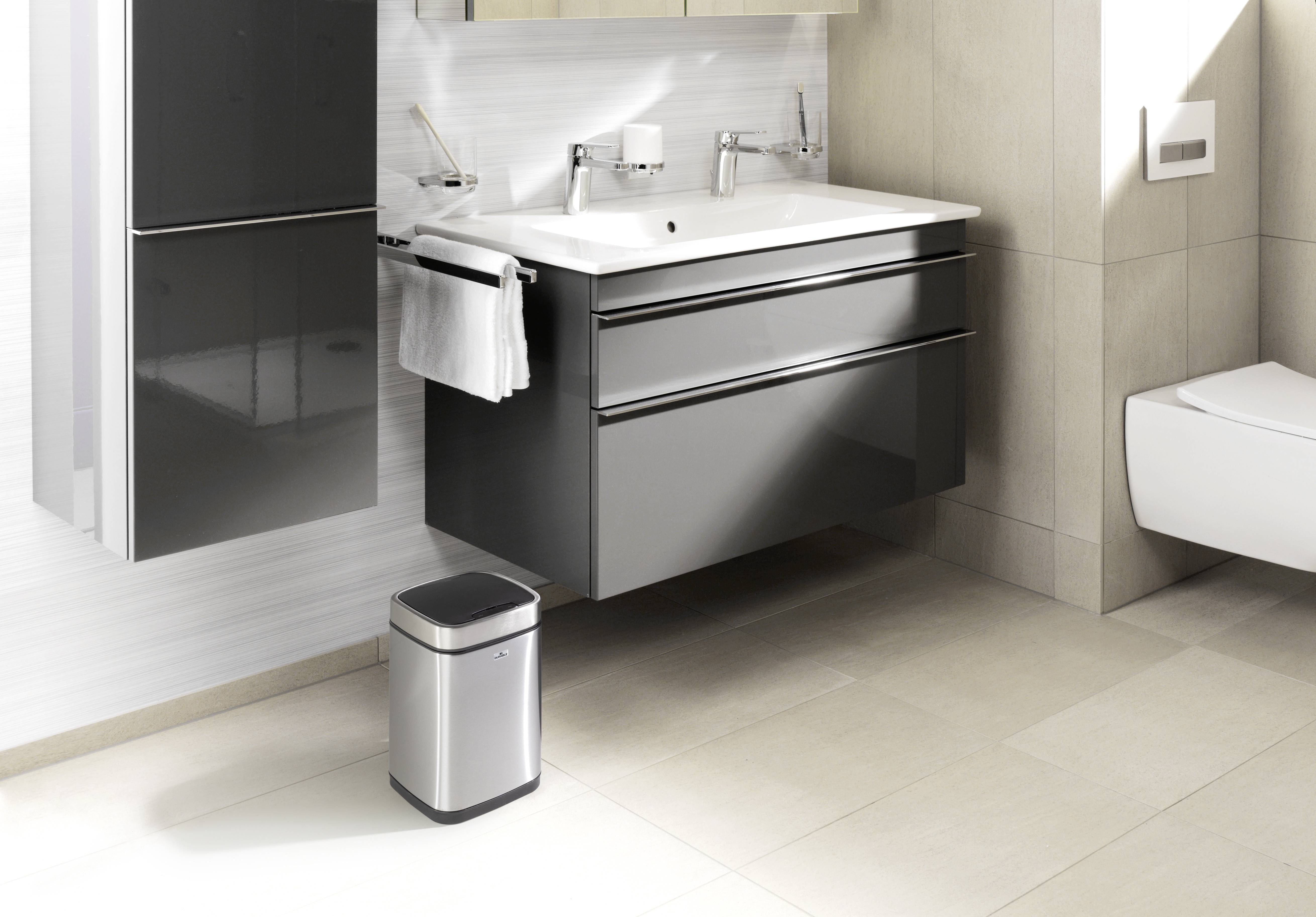 Durable 342023 342023 Mülleimer 6 Edelstahl Silber One-Touch-Deckelöffnung 1 St.