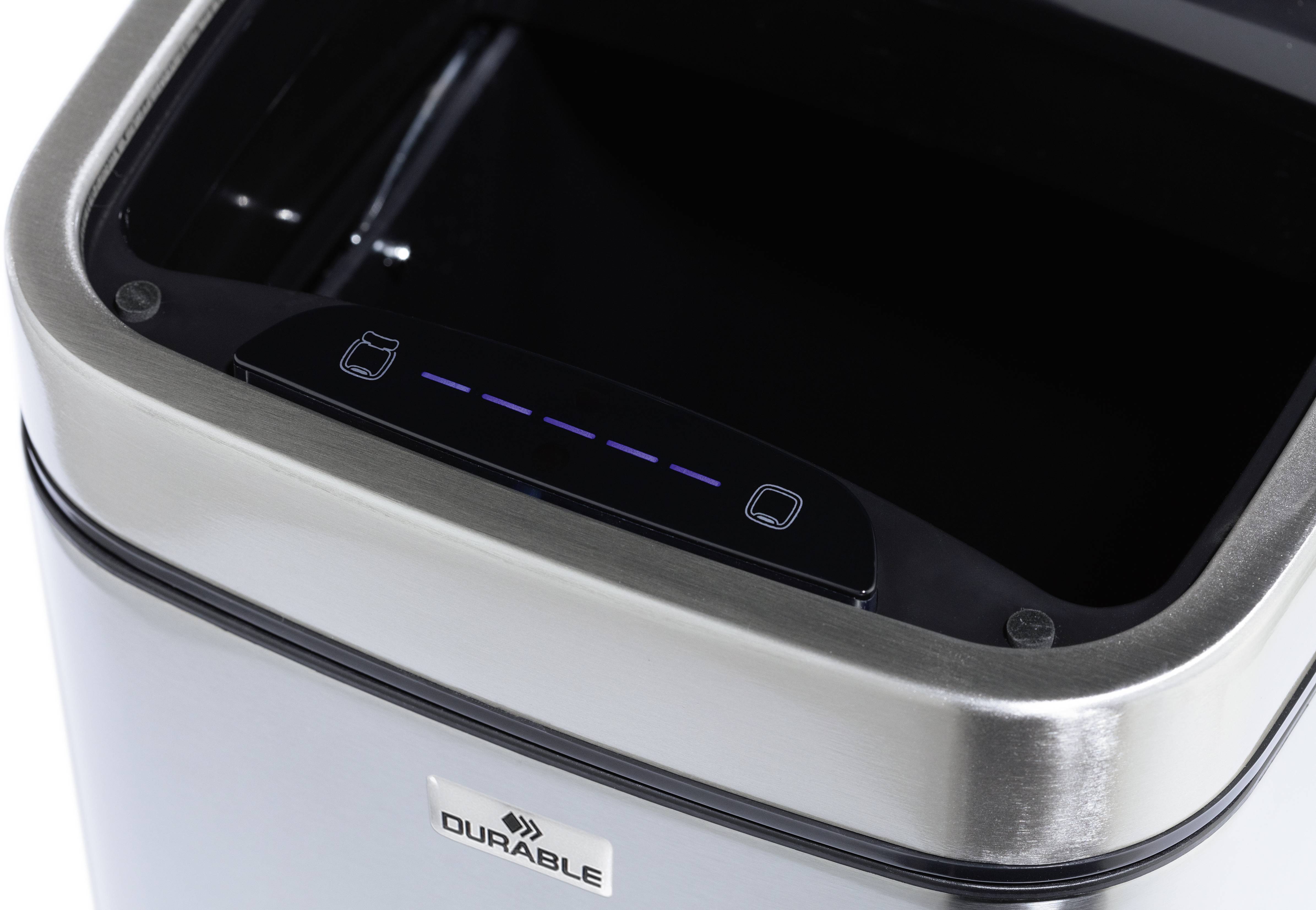 Durable 342023 342023 Mülleimer 6 Edelstahl Silber One-Touch-Deckelöffnung 1 St.