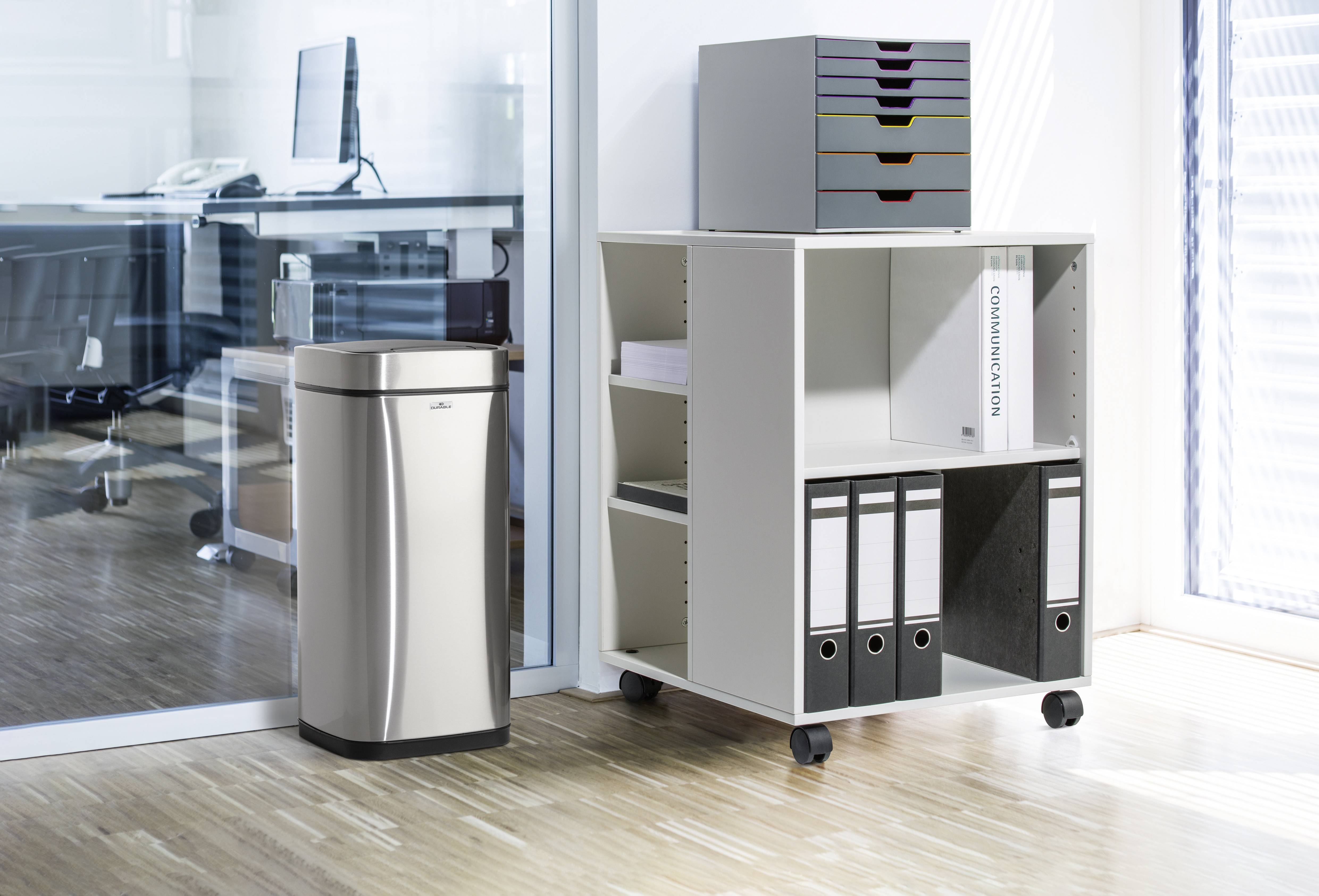 Durable 342223 342223 Mülleimer 21 Edelstahl Silber One-Touch-Deckelöffnung 1 St.