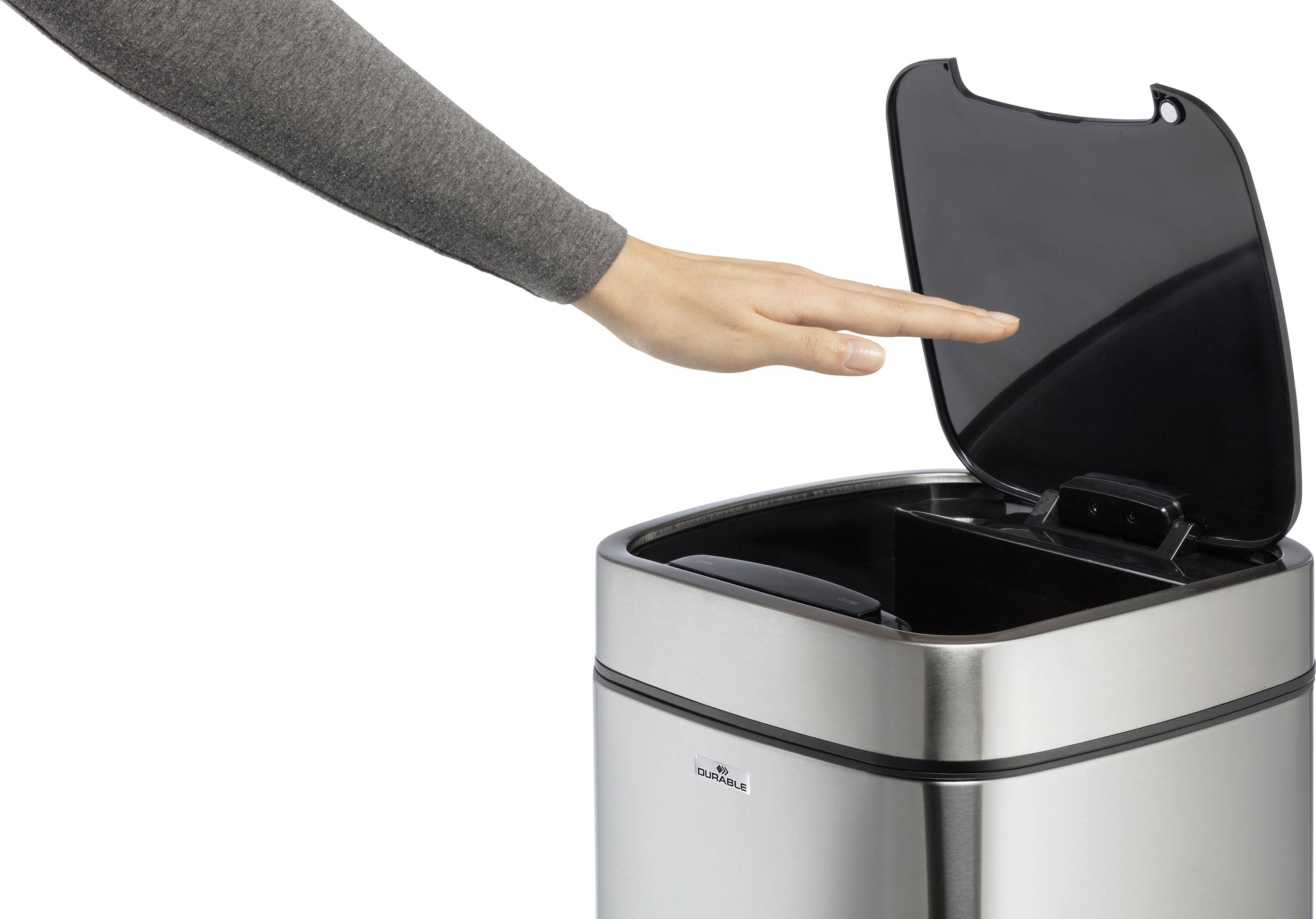 Durable 342223 342223 Mülleimer 21 Edelstahl Silber One-Touch-Deckelöffnung 1 St.