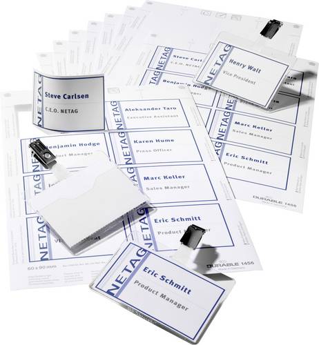 Durable 818100 Namensschild 818100 (B x H) 90mm x 60mm Clip 20 St./Pack. 1 Set