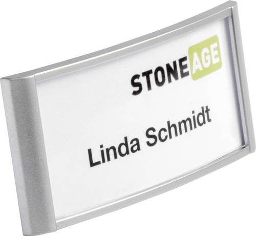 Durable 854323 Namensschild 854323 (B x H) 74mm x 34mm Sicherheitsnadel, Kombiklemme 10 St./Pack. 1