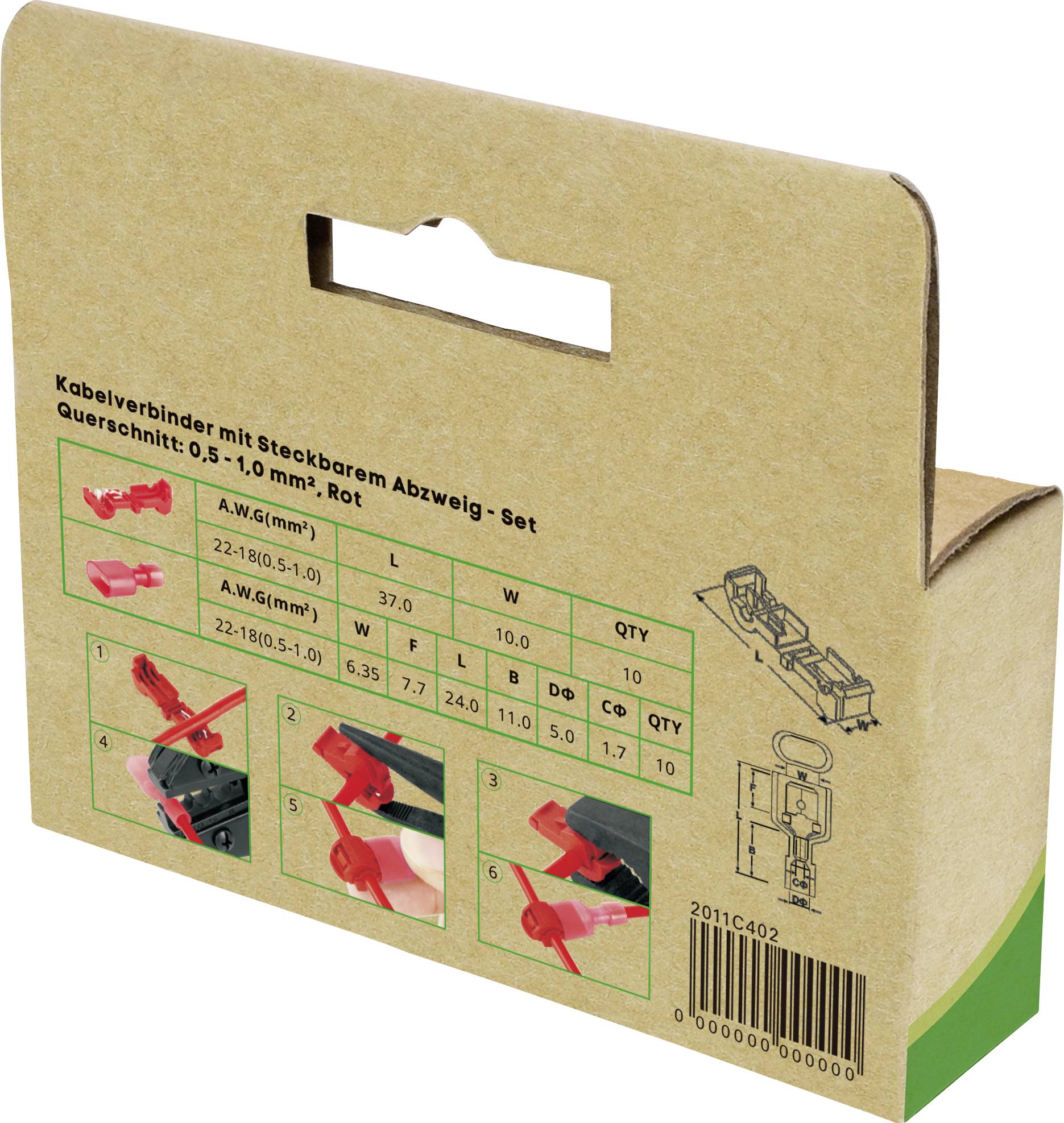 Quadrios 2011C402 2011C402 Abzweigverbinder flexibel: 0.5-1mm² starr: 0.5-1mm² Polzahl: 2 20 St. Rot