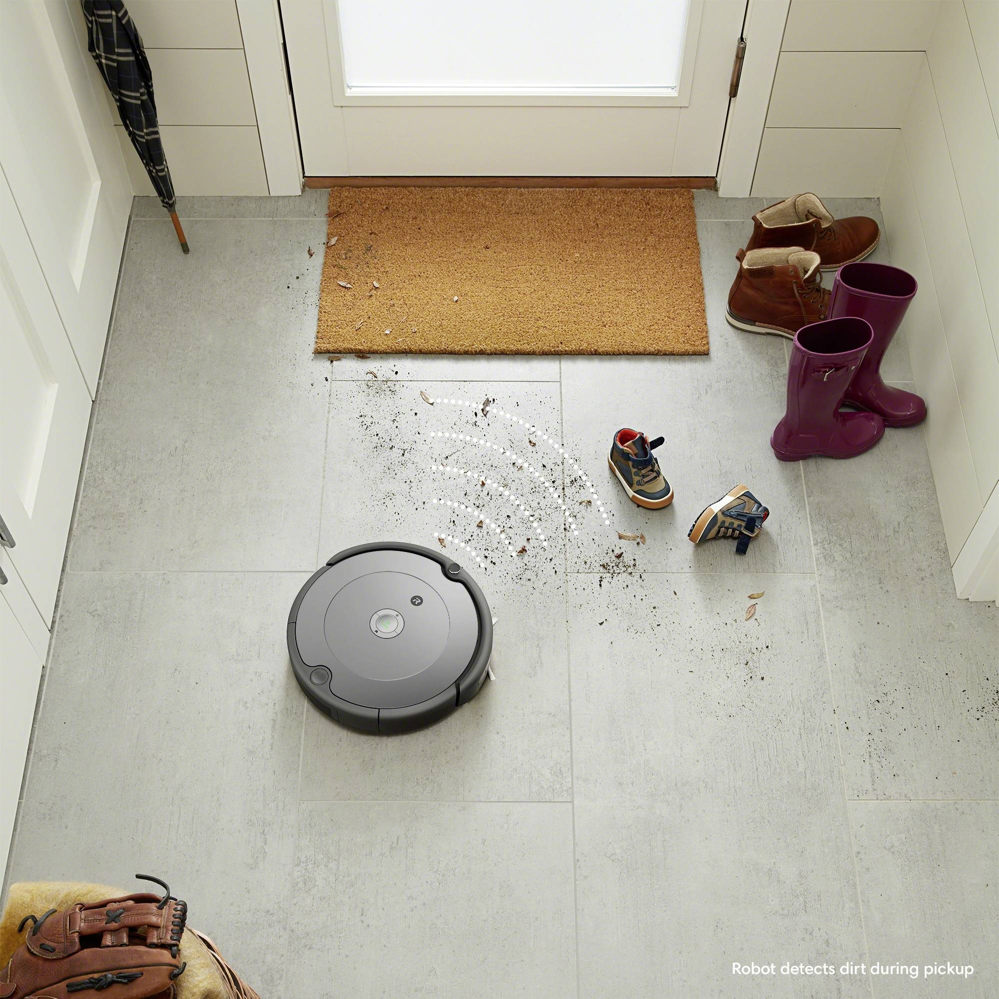 iRobot Roomba 697 Saugroboter Hellgrau, Schwarz kompatibel mit Amazon Alexa, kompatibel mit Google Home