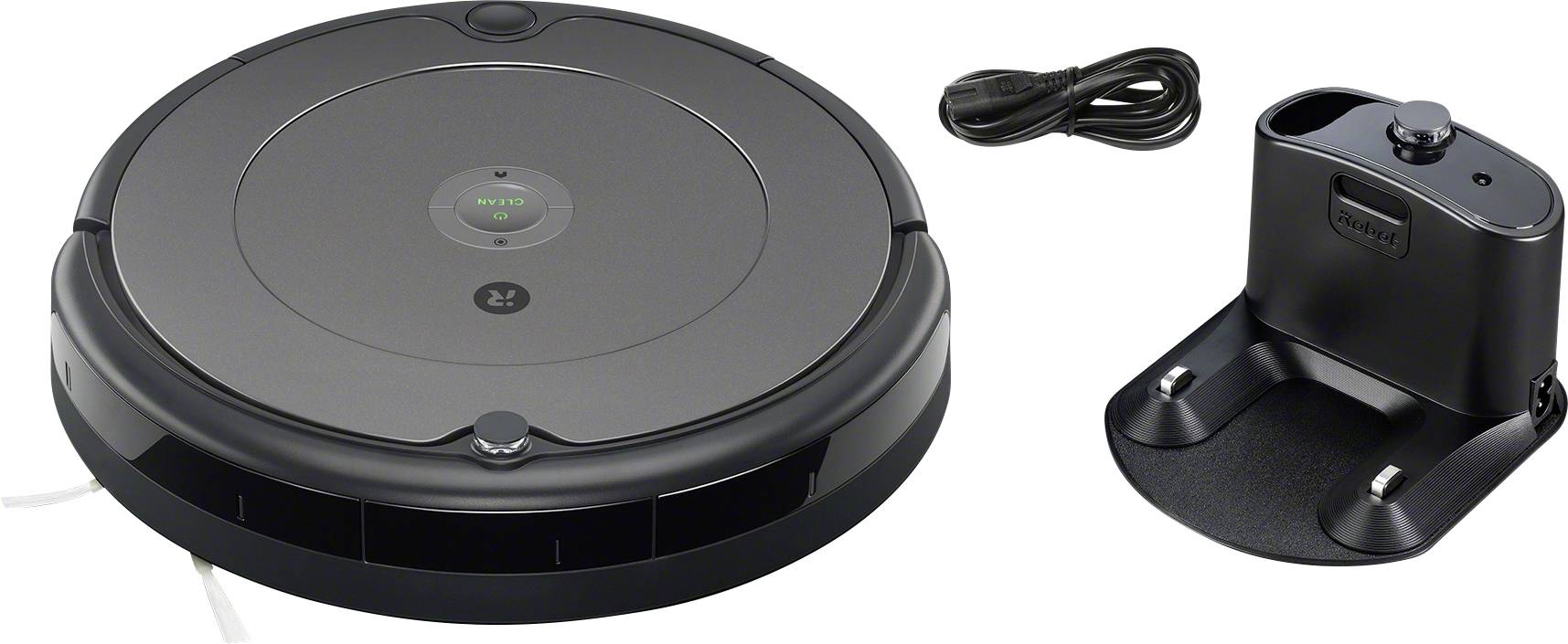 iRobot Roomba 697 Saugroboter Hellgrau, Schwarz kompatibel mit Amazon Alexa, kompatibel mit Google Home