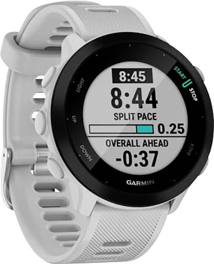 Garmin Forerunner 55 GPS, EU, Whitestone GPS-Laufuhr 42 mm Weiß