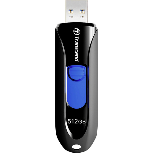 Transcend JetFlash® 790 USB-Stick 512 GB Schwarz, Blau TS512GJF790K USB 3.2 Gen 2 (USB 3.1)