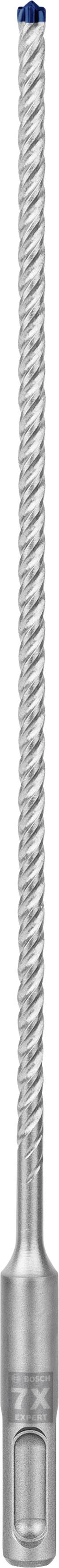 Ein langer Metallbohrer mit spiralförmiger Nut und einer robusten Spitze, geeignet zum Bohren in Beton oder Mauerwerk.