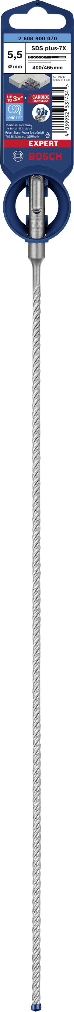 Bohrer mit sechs Klingen, Durchmesser 10 mm, Länge 310 mm. Verpackung zeigt Details zur Verwendung und Marke.