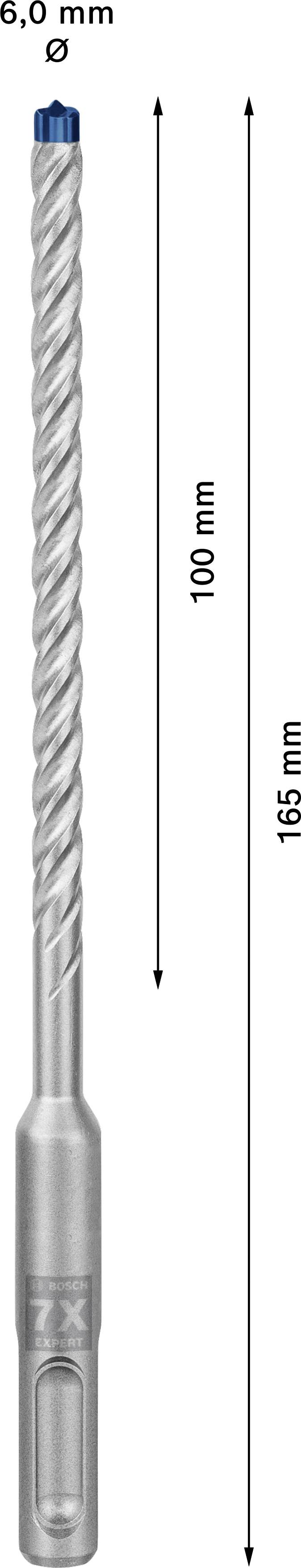 Bohrer, Durchmesser 6,0 mm und Gesamtlänge 165 mm, effektive Länge von 100 mm, spiralförmiges Design, Einsatz für Präzisionsbohren.