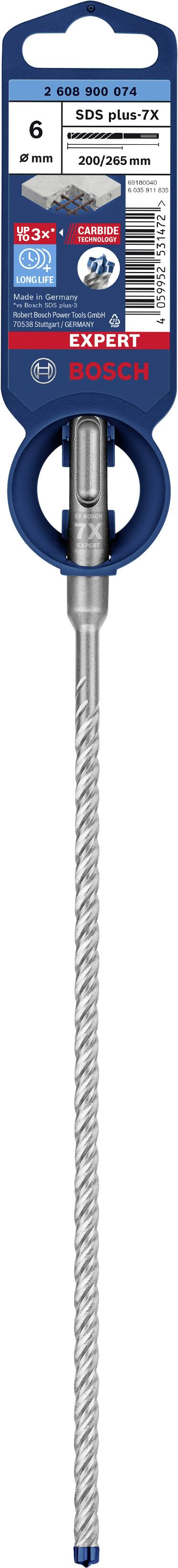 Bosch Accessories EXPERT SDS plus-7X 2608900074 Hammerbohrer 1 Stück 6.00 mm Gesamtlänge 265 mm SDS-Plus 1 St.