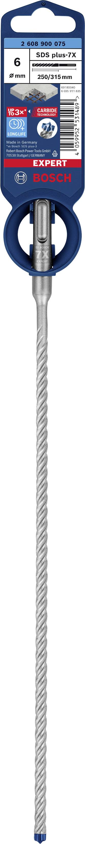 Bosch Accessories EXPERT SDS plus-7X 2608900075 Hammerbohrer 1 Stück 6.00mm Gesamtlänge 315mm SDS-Plus 1St.