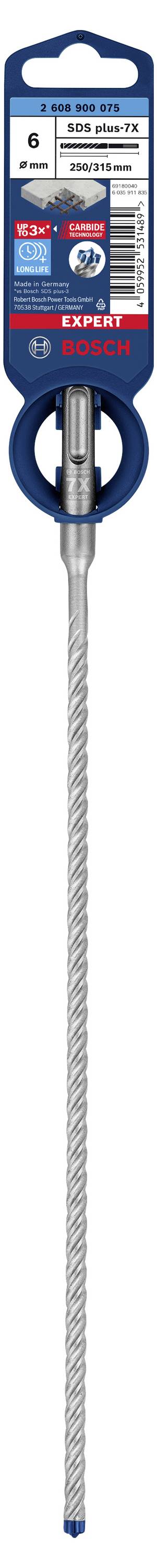 Bosch Accessories EXPERT SDS plus-7X 2608900075 Hammerbohrer 1 Stück 6.00mm Gesamtlänge 315mm SDS-Plus 1St.