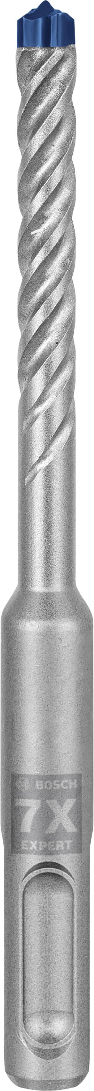 Ein silberner, zylindrischer Bohrer mit spiraliger Schneide aus Metall.