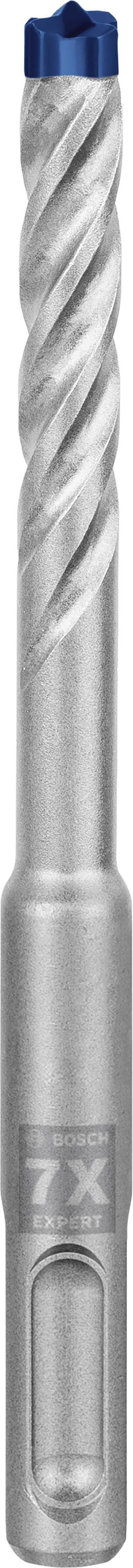 Ein silberner Spiralbohrer mit blauer Spitze für präzises Bohren in Metall, erkennbar an seiner gedrehten Konstruktion.