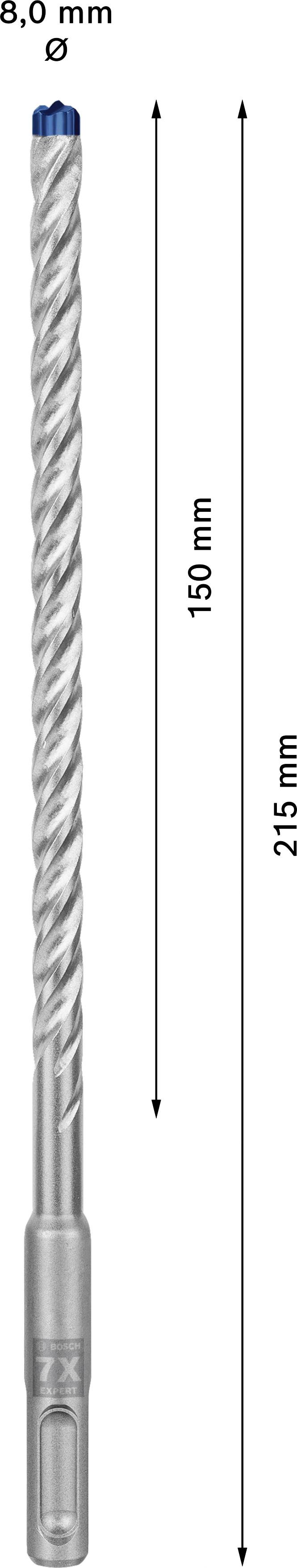 Bosch Accessories EXPERT SDS plus-7X 2608900089 Hammerbohrer 1 Stück 8.00 mm Gesamtlänge 215 mm SDS-Plus 1 St.
