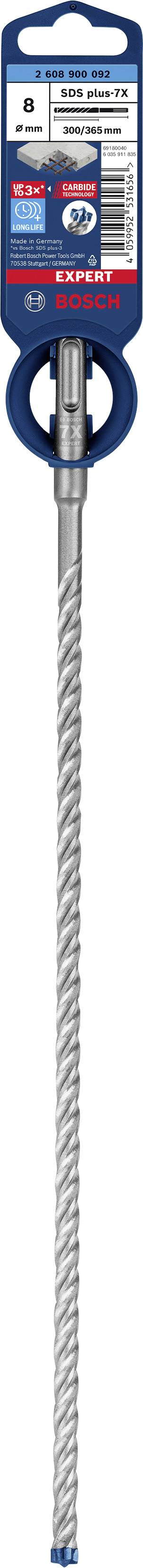 Bosch Accessories EXPERT SDS plus-7X 2608900092 Hammerbohrer 1 Stück 8.00 mm Gesamtlänge 365 mm SDS-Plus 1 St.