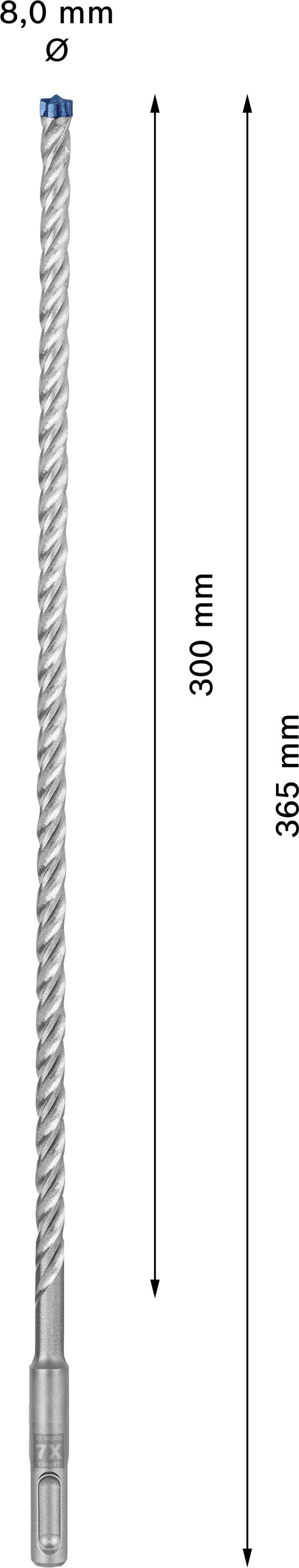 Bosch Accessories EXPERT SDS plus-7X 2608900092 Hammerbohrer 1 Stück 8.00 mm Gesamtlänge 365 mm SDS-Plus 1 St.