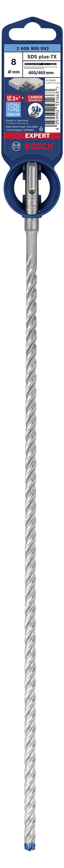 Bosch Accessories EXPERT SDS plus-7X 2608900093 Hammerbohrer 1 Stück 8.00mm Gesamtlänge 465mm SDS-Plus 1St.