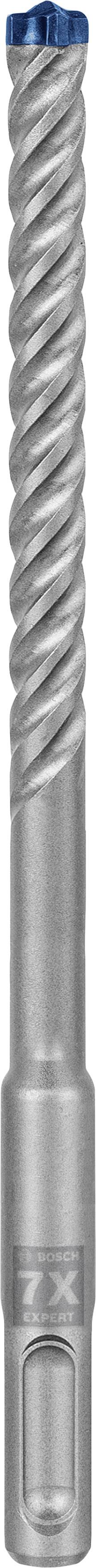 Bohrer mit spiralförmigen Rillen und blauem Kopf, geeignet zum Bohren in Beton.