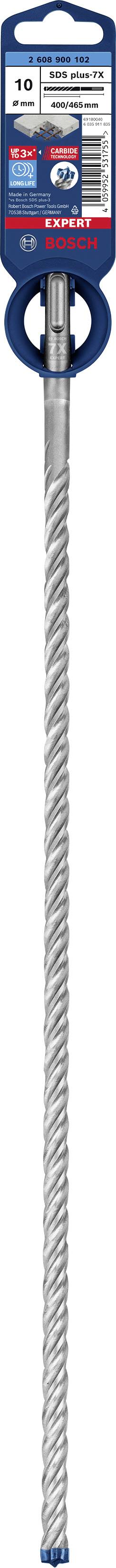 Bosch Accessories EXPERT SDS plus-7X 2608900102 Hammerbohrer 1 Stück 10.00 mm Gesamtlänge 465 mm SDS-Plus 1 St.