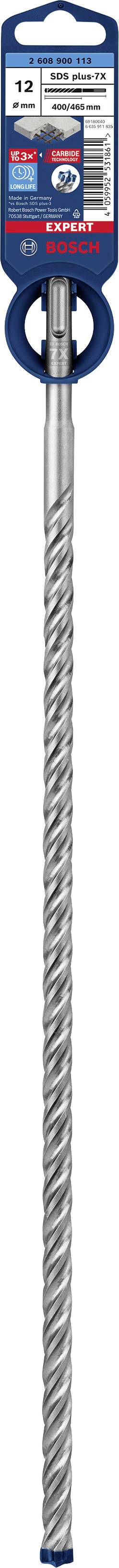 Bosch Accessories EXPERT SDS plus-7X 2608900113 Hammerbohrer 1 Stück 12.00 mm Gesamtlänge 465 mm SDS-Plus 1 St.