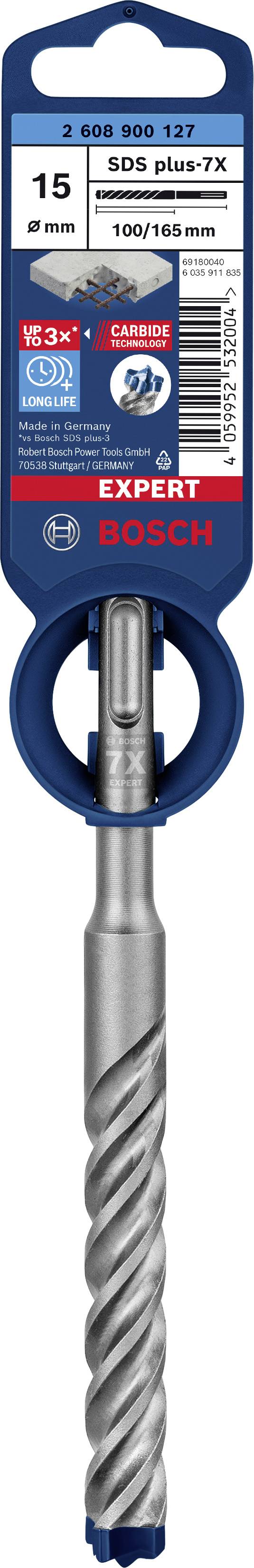 Bosch Accessories EXPERT SDS plus-7X 2608900127 Hammerbohrer 1 Stück 15.00 mm Gesamtlänge 165 mm SDS-Plus 1 St.