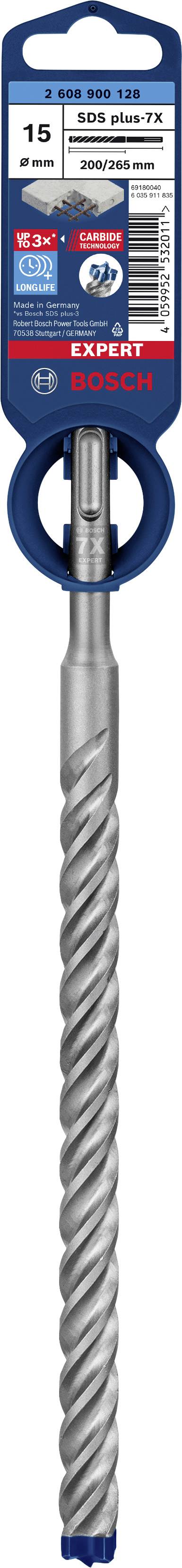 SDS-Bohrer mit spiraligem Schaft, 16 mm Durchmesser. Verpackung zeigt Markenzeichen, Produktinformationen und Barcodesymbol.