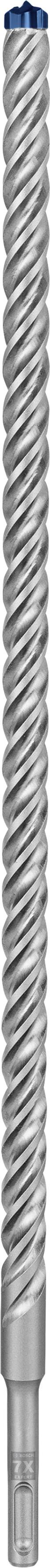 Eine detaillierte Nahaufnahme eines silbernen, metallischen Spiralbohrers mit scharfen Gewindekanten.